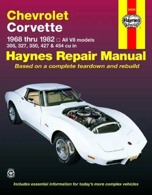 Cover: 9781850107231 | Chevrolet Corvette (1968-1982) Haynes Repair Manual (USA) | Publishing